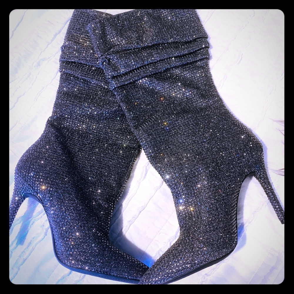 Jessica Simpson Layzer Glitter Boots -never worn